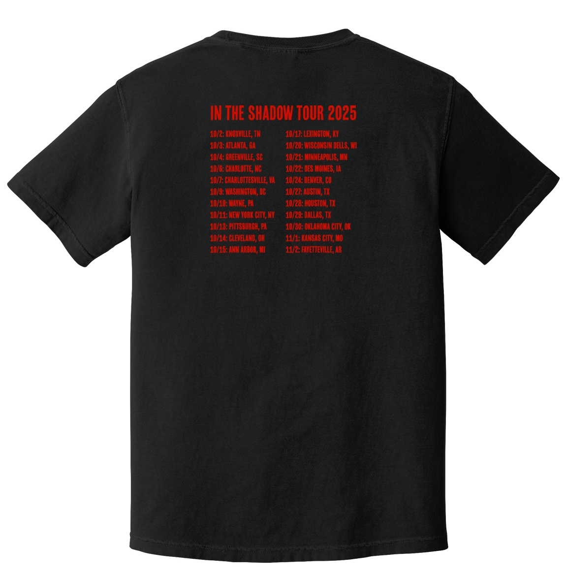 In The Shadow of The Mountain Tour 2025 tshirt – Cole Chaney Music