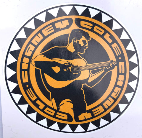 gold logo sticker